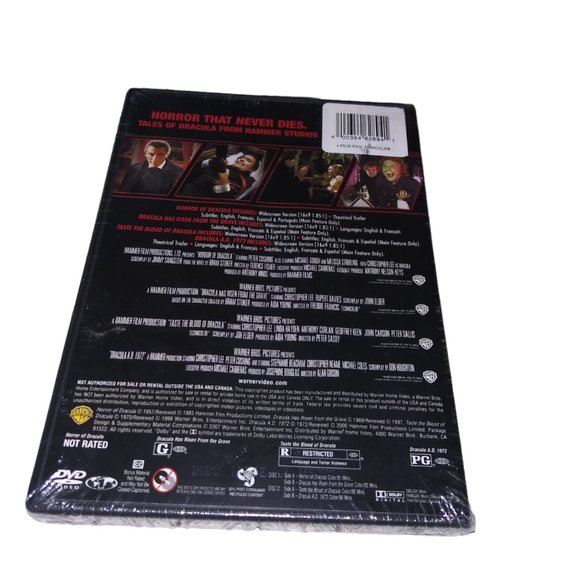 Dracula Horror That Never Dies 4 Film Favorite DVD Christopher Lee Vampire NEW - Picture 2 of 5